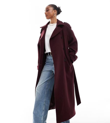 ASOS DESIGN Tall - Trench elegante bordeaux effetto lana - ASOS Tall - Modalova