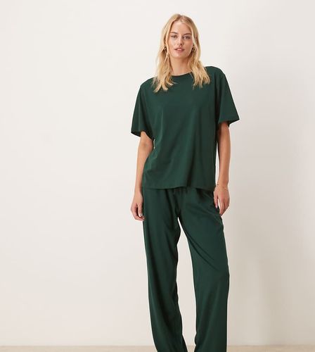 ASOS DESIGN Tall - Pantalon de pyjama en coton à assortir - Vert forêt - Asos Tall - Modalova