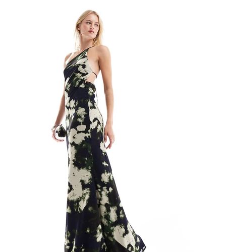 ASOS DESIGN Tall - Robe asymétrique longue avec dos nu - Imprimé abstrait noir - Asos Tall - Modalova