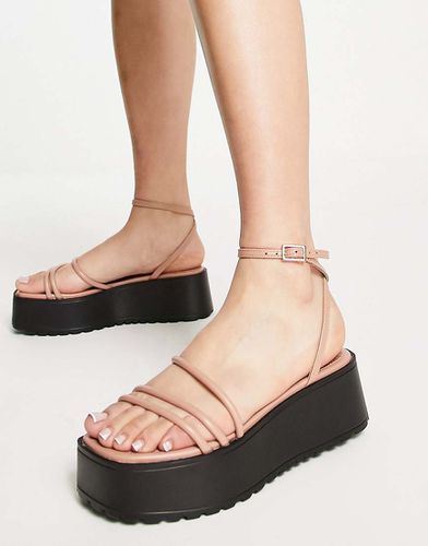 Talla - Sandali flatform beige con fascette - ASOS DESIGN - Modalova