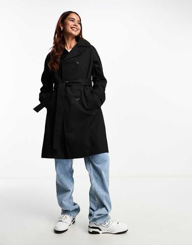 ASOS DESIGN - Trench midi nero - ASOS DESIGN - Modalova