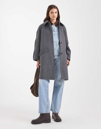 Trench-coat mi-long à doublure matelassée - Anthracite chiné - Asos Design - Modalova