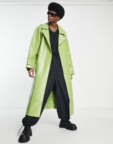 Trench super oversize in pelle sintetica - ASOS DESIGN - Modalova