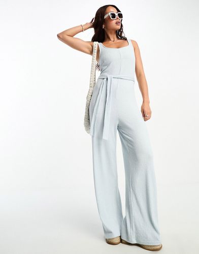 Tuta jumpsuit da casa super morbida a coste con scollo quadrato - ASOS DESIGN - Modalova