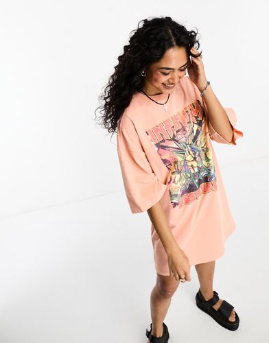 Vestito T-shirt oversize corto con grafica stile festival - ASOS DESIGN - Modalova