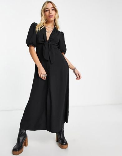 Vestito midi con allacciatura sul davanti e bottoni - ASOS DESIGN - Modalova