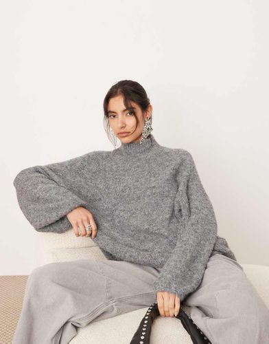 Maglione accollato oversize grigio mélange - ASOS EDITION - Modalova