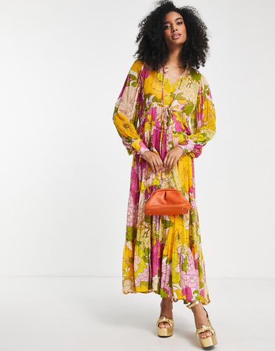 Vestito lungo a balze con stampa a fiori rétro - ASOS EDITION - Modalova