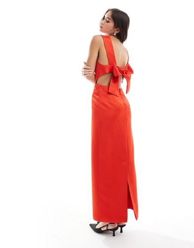 Vestito lungo rosso allacciato sul retro con cut-out - ASOS EDITION - Modalova