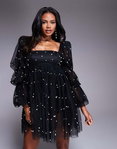 Robe babydoll en tulle ornée de perles - Asos Luxe - Modalova