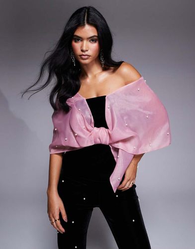 Top in organza e velluto con perle in coordinato - ASOS LUXE - Modalova