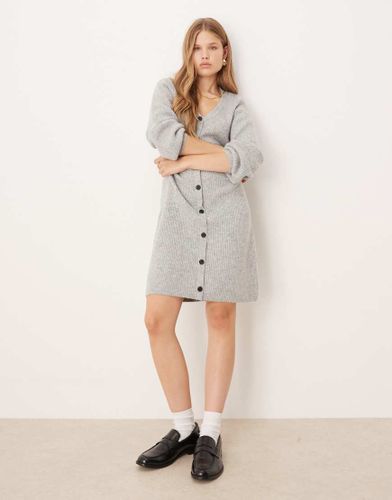 Robe courte en maille boutonnée sur le devant - chiné - Aware - Modalova