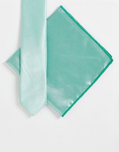 Completo con cravatta sottile e fazzoletto da taschino color salvia - Bolongaro Trevor - Modalova