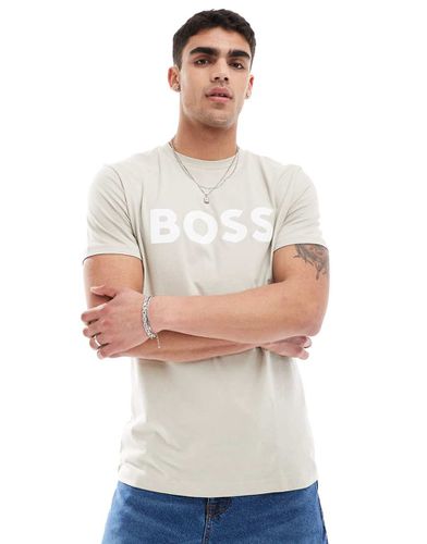 Thinking - T-shirt beige chiaro con logo - BOSS Orange - Modalova