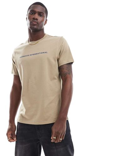 Motored - T-shirt color pietra con logo - Barbour International - Modalova