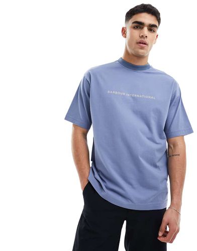 Stacked - T-shirt azzurra con logo - Barbour International - Modalova