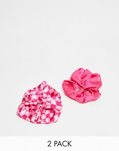 Barbie x - Confezione da 2 elastici per capelli in raso rosa - Kitsch - Modalova