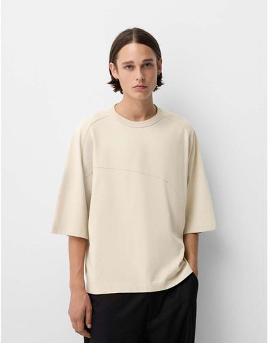 Collection - T-shirt oversize beige - Bershka - Modalova