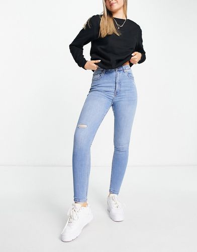 Jeans a vita alta skinny lavaggio azzurro - Bershka - Modalova