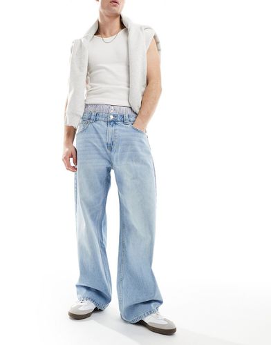 Jeans extra ampi con fascia in vita stile boxer - Bershka - Modalova