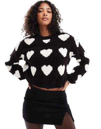 Maglione pesante con motivo a cuori - Bershka - Modalova