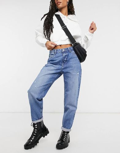 Bershka - Mom jeans azzurri-Blu - Bershka - Modalova