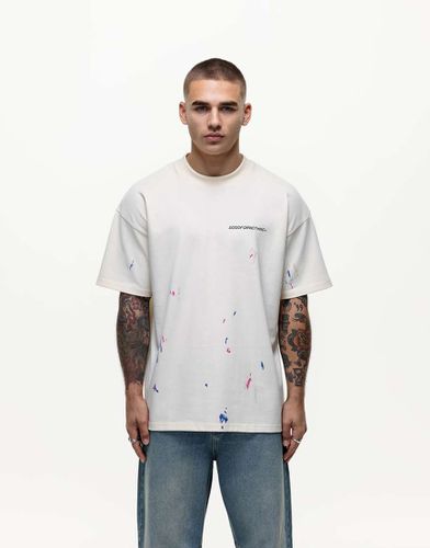 T-shirt oversize sporco con macchie effetto vernice - Good For Nothing - Modalova