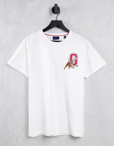 T-shirt bianca con logo con tigre - Gant - Modalova