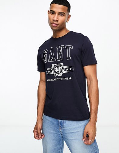 T-shirt con stampa dello stemma del logo - Gant - Modalova