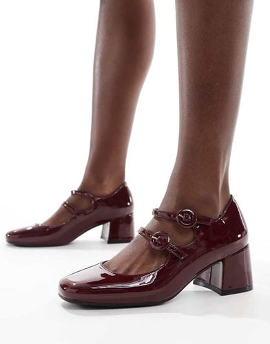 Scarpe Mary Jane con tacco bordeaux - Glamorous - Modalova