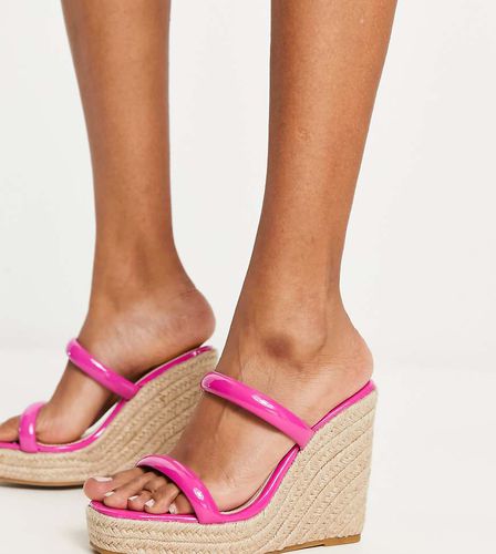 Sandali con zeppa stile espadrille a pianta larga - Glamorous Wide Fit - Modalova