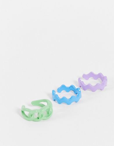 Confezione multipack di anelli spalmati in pastello - DesignB London - Modalova