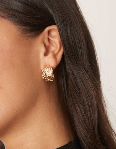 Mini créoles martelées effet fondu - Designb London - Modalova