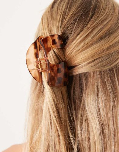 Pince à cheveux arrondie à imprimé animal - Marron - Designb London - Modalova