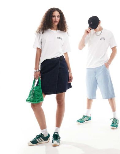 Aitken - T-shirt bianca e verde scuro con logo sul petto a sinistra - Dickies - Modalova