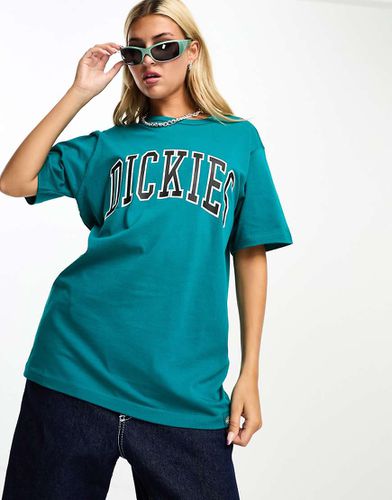 Aitkin - T-shirt verde-azzurro con logo stile college - Dickies - Modalova