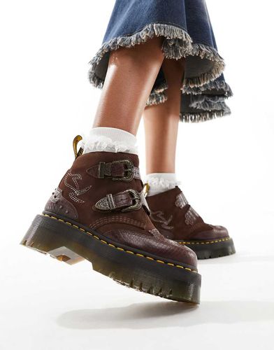 Dr. Martens - Devon - Stivali stile western marroni in camoscio - Dr Martens - Modalova