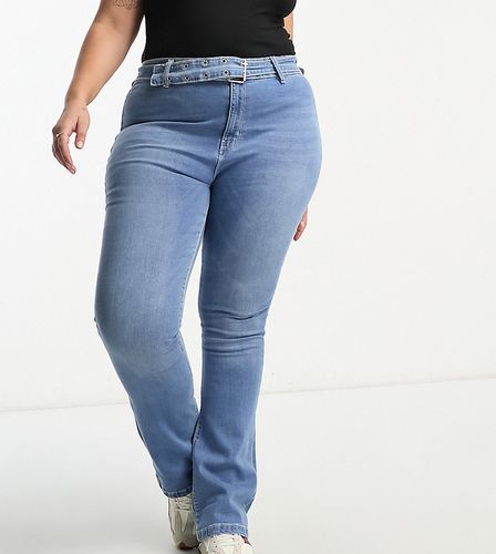 DTT Plus - Phoebe - Jeans a fondo ampio a vita alta con cintura - Don't Think Twice - Modalova