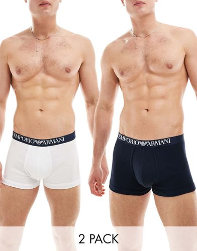 Bodywear - Confezione da 2 boxer aderenti blu navy e bianchi - Emporio Armani - Modalova