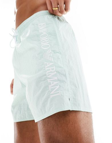 Bodywear - Pantaloncini da bagno menta con logo - Emporio Armani - Modalova