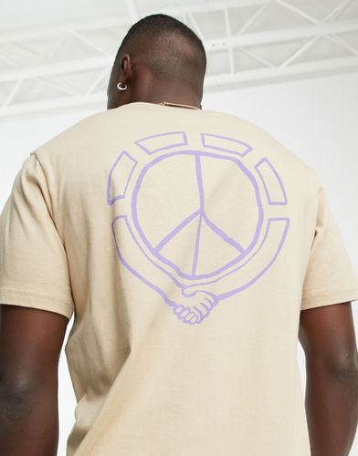 Collab - T-shirt crema con stampa sul retro - Element - Modalova