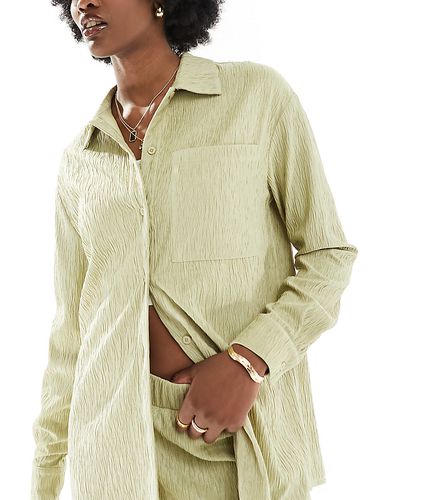 Esclusiva - Camicia oversize color oliva plissé in coordinato - 4th & Reckless Tall - Modalova