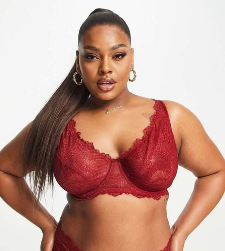 Esclusiva ASOS DESIGN Curve - Rosie - Reggiseno ad apice alto bordeaux con ferretto - ASOS Curve - Modalova