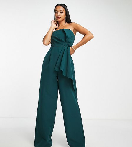 Tuta jumpsuit smeraldo a fascia con fiocco drappeggiato - Forever New Petite - Modalova