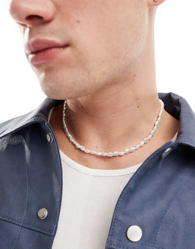 Collana con perle irregolari bianca - FADED FUTURE - Modalova