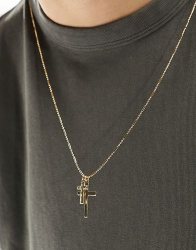 Collana con pendente con doppia croce - FADED FUTURE - Modalova