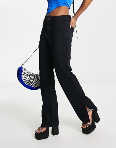 Jeans a vita medio alta neri con spacco - FAE - Modalova