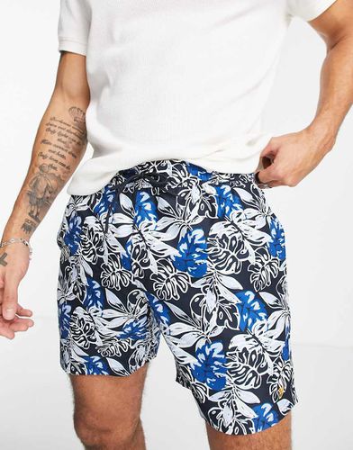 Boxer da bagno con stampa hawaiana - Farah - Modalova