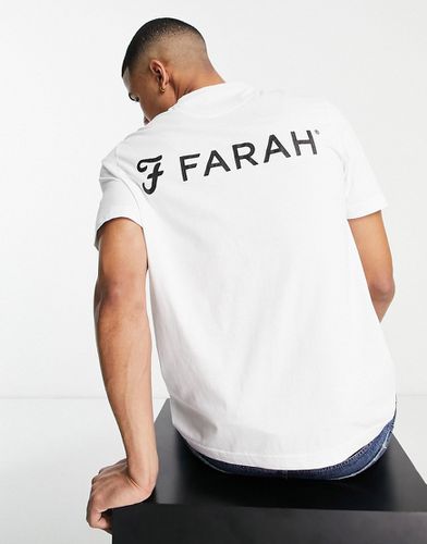 Trafford - T-shirt bianca con logo sul retro - Farah - Modalova