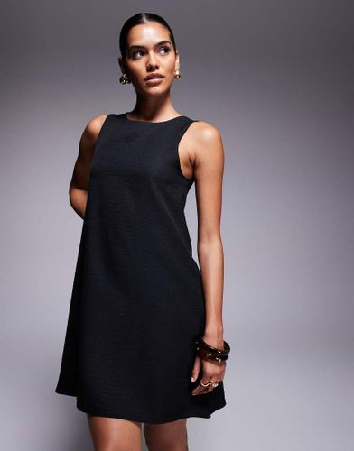 Robe babydoll courte en tissu aspect lin - Fashionkilla - Modalova